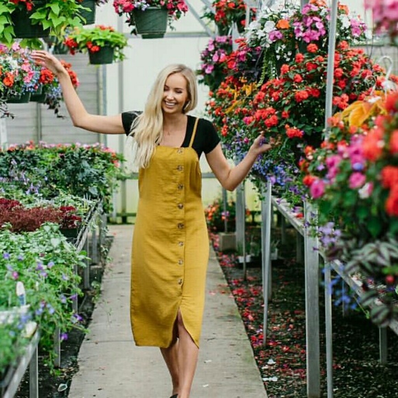 mustard yellow jumper dress